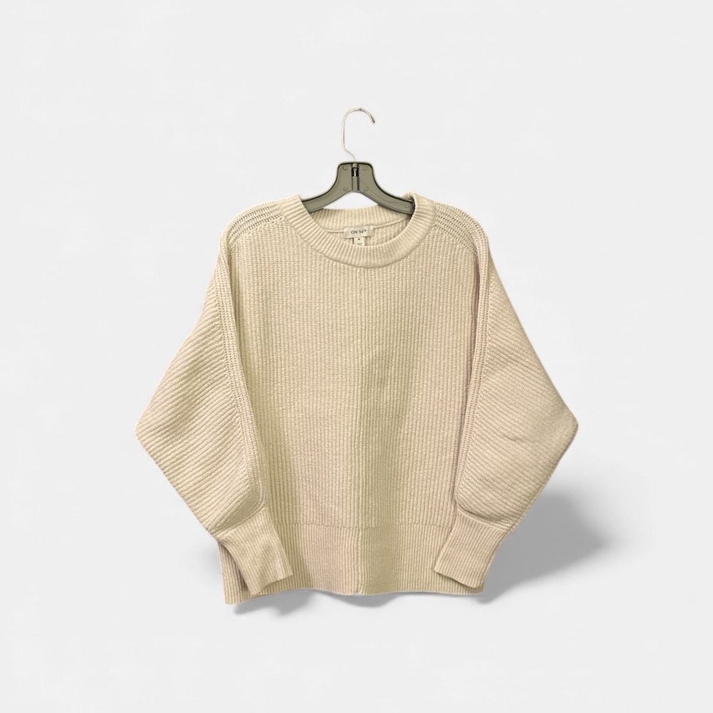 Knit Beige Crew Neck Sweater